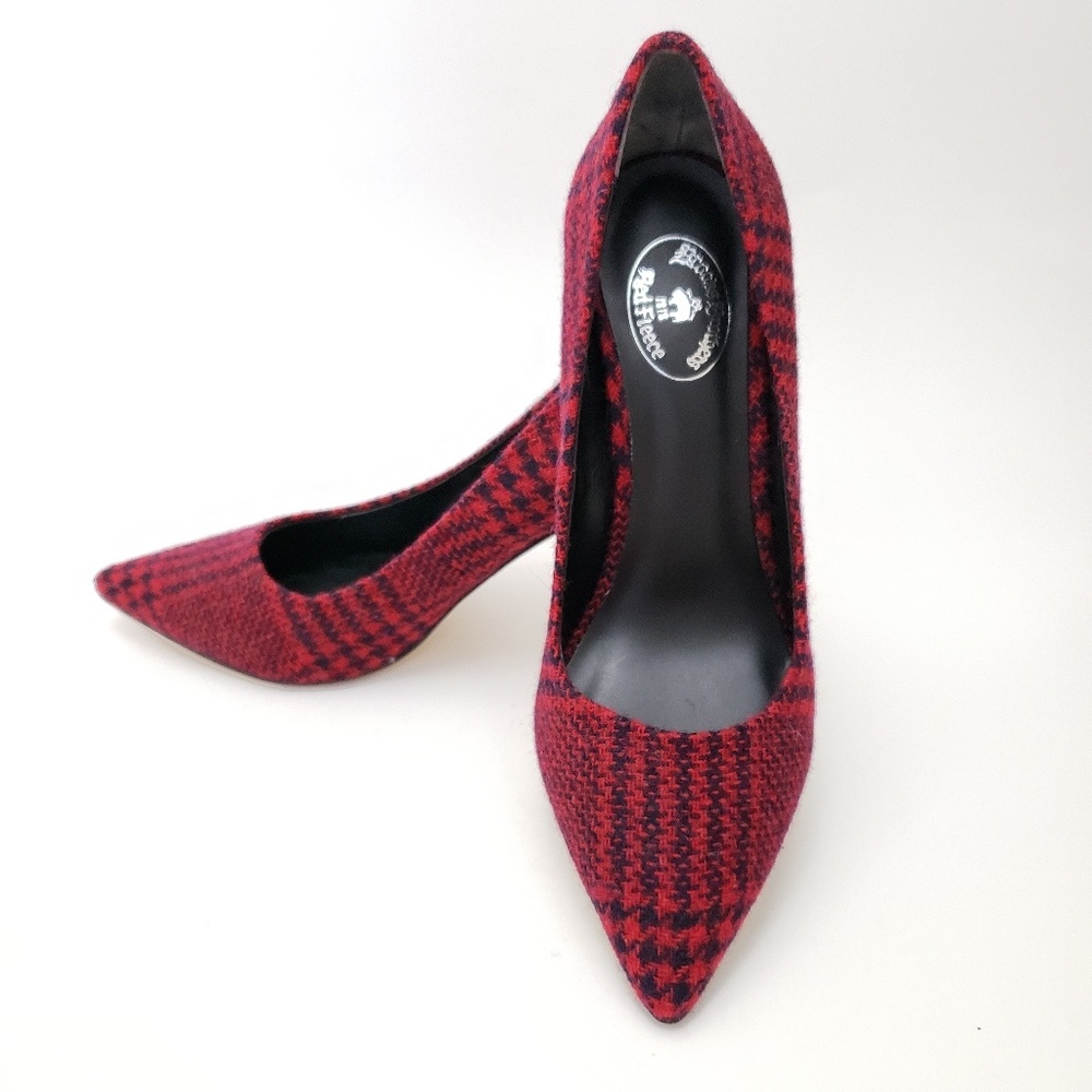 Brooks Brothers Wool Red Plaid Pumps Size 8